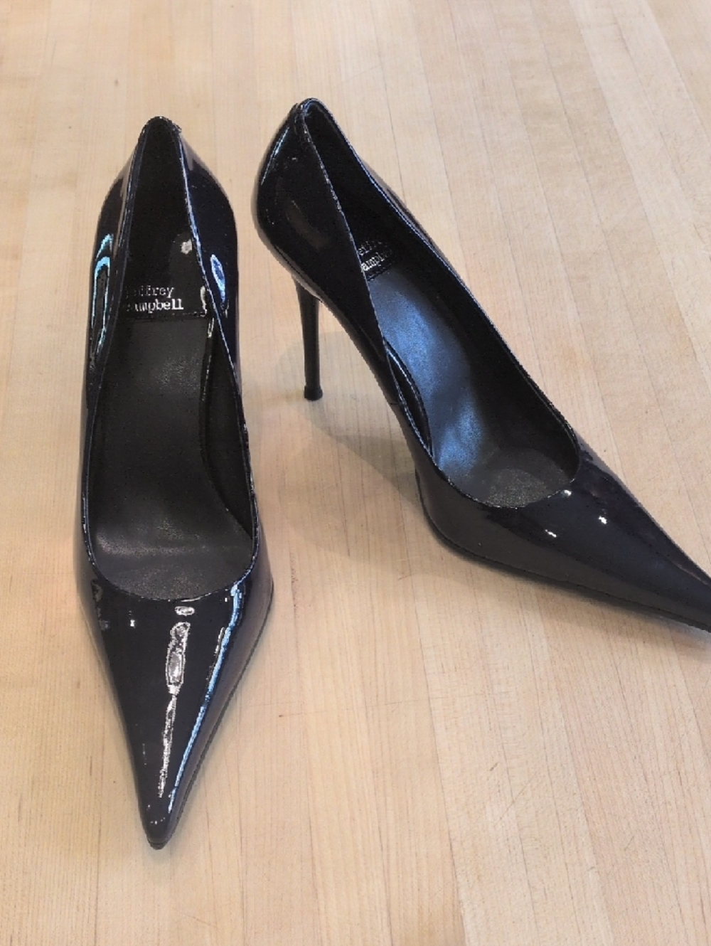 Jeffrey Campbell Navy Risktaker Pointed Toe Stiletto Heels Size 7.5 - Picture 12 of 13